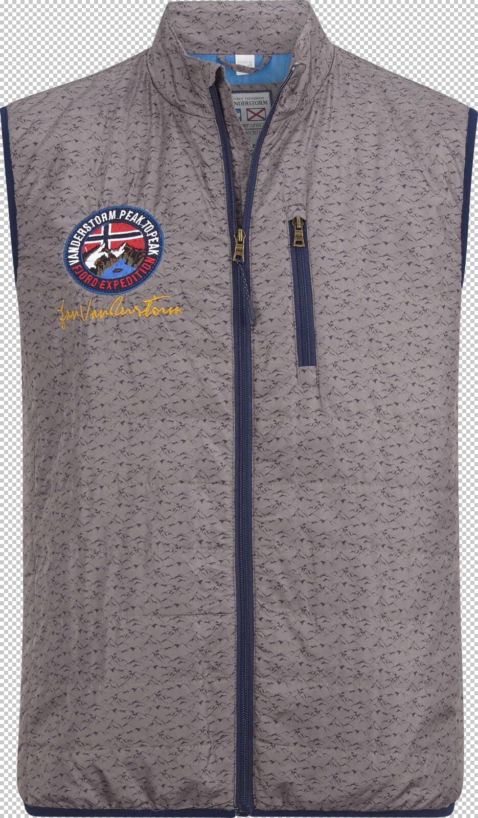 Jan Vanderstorm Steppweste HJALTE beige bedruckt