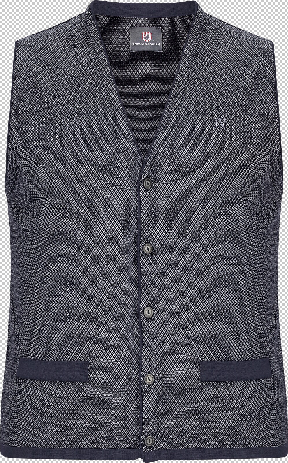 Jan Vanderstorm Strickweste TANE blau gemustert