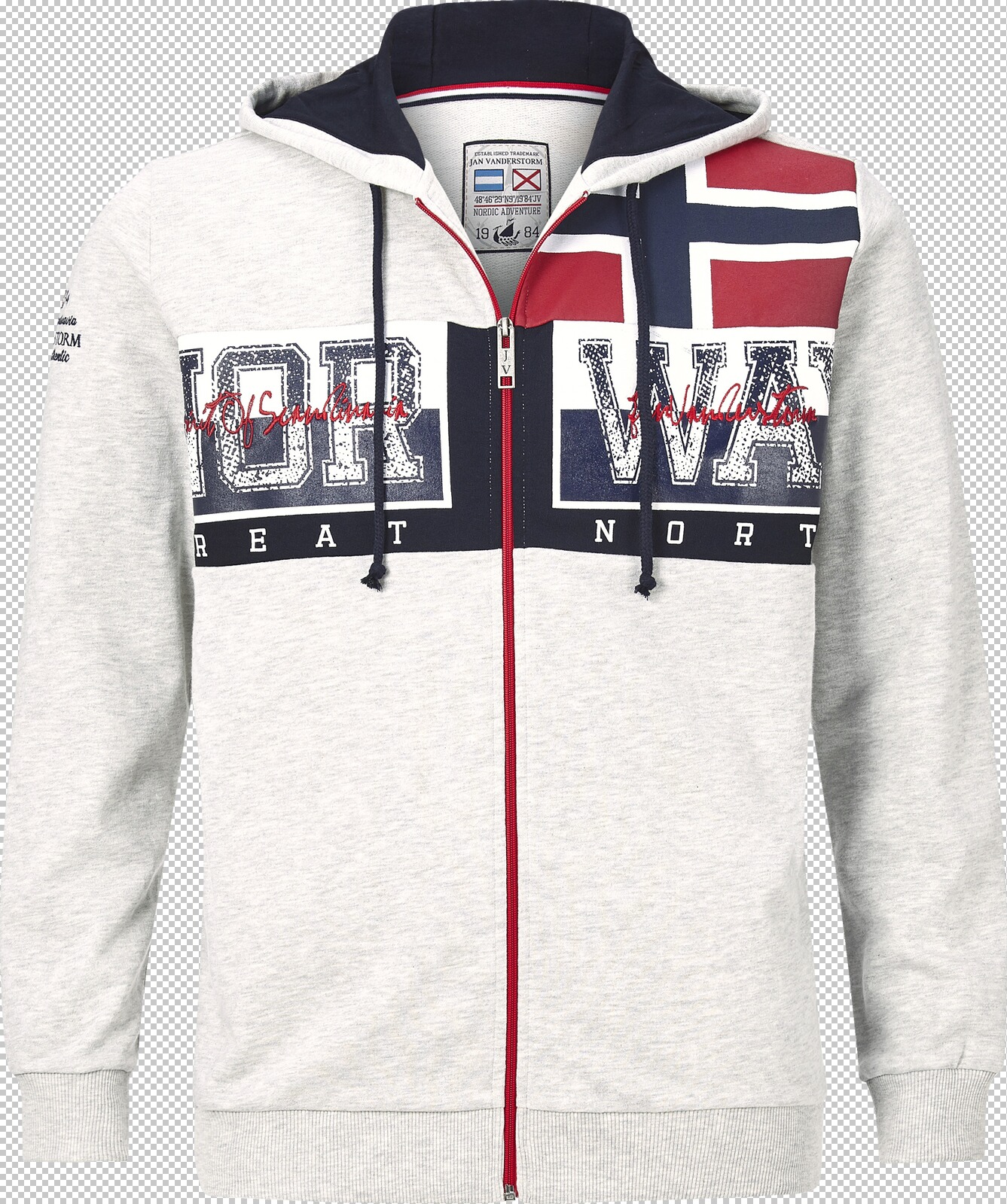 Jan Vanderstorm Sweatjacke ABBE hellgrau melange