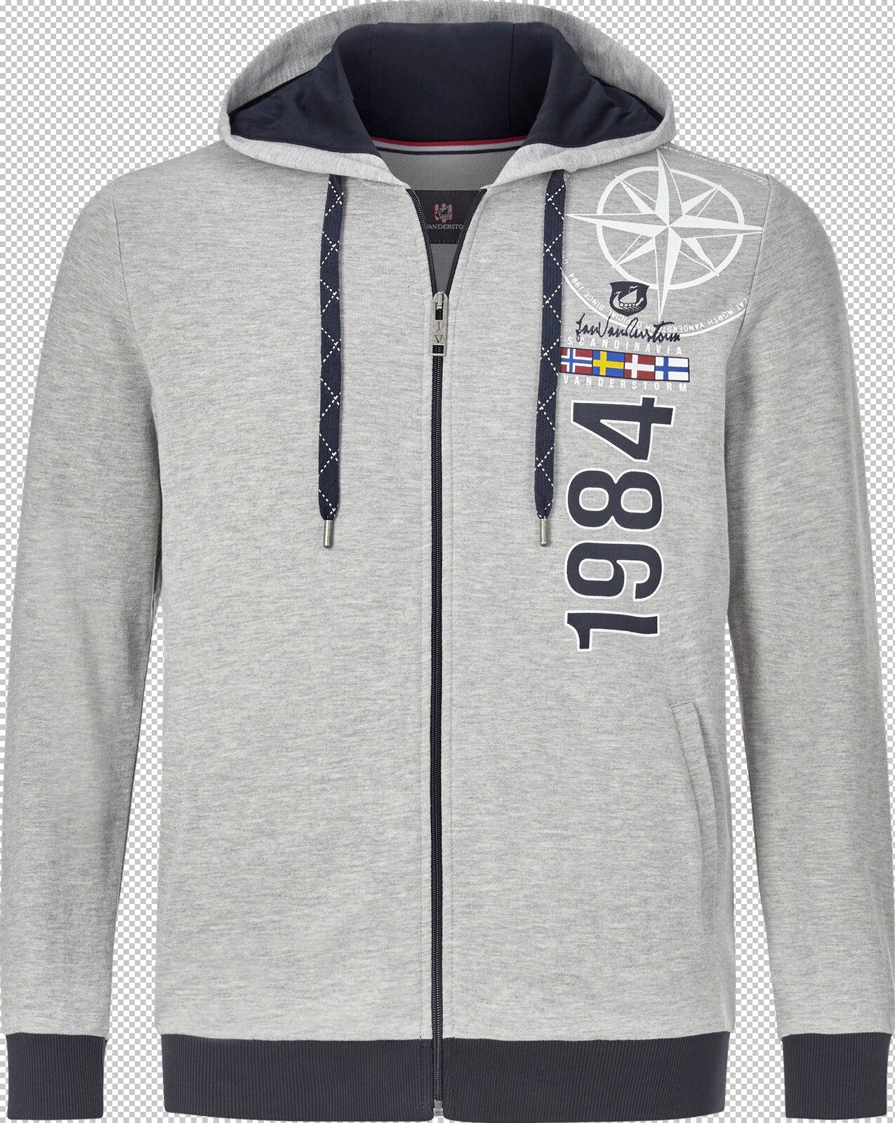 Jan Vanderstorm Sweatjacke EGINHARD silbergrau melange