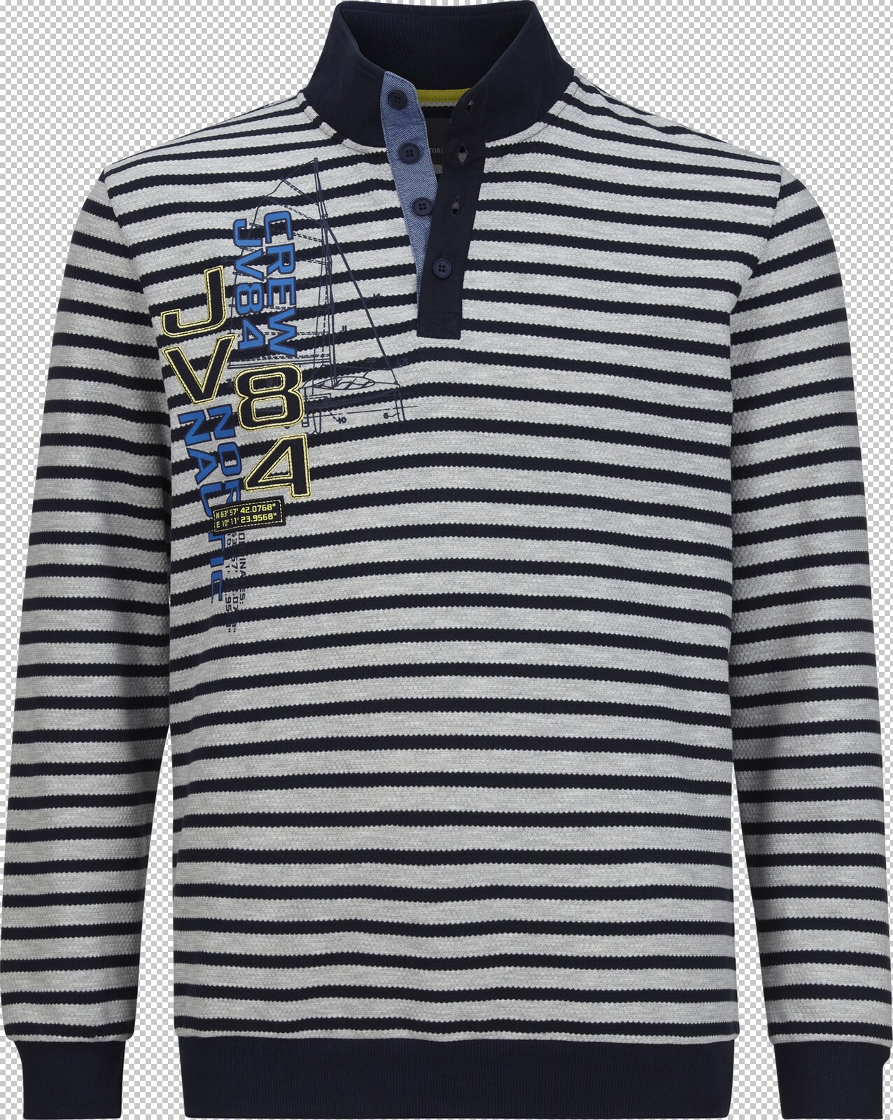Jan Vanderstorm Sweatshirt FARTEIN dunkelblau gestreift