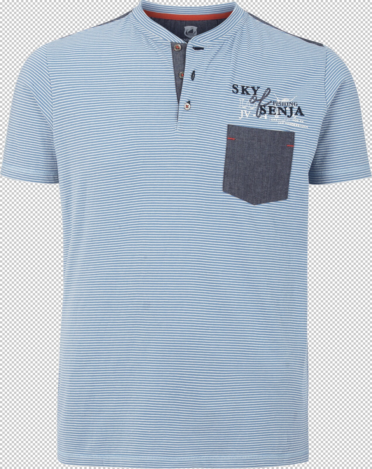 Jan Vanderstorm T-Shirt BORYS blau gestreift