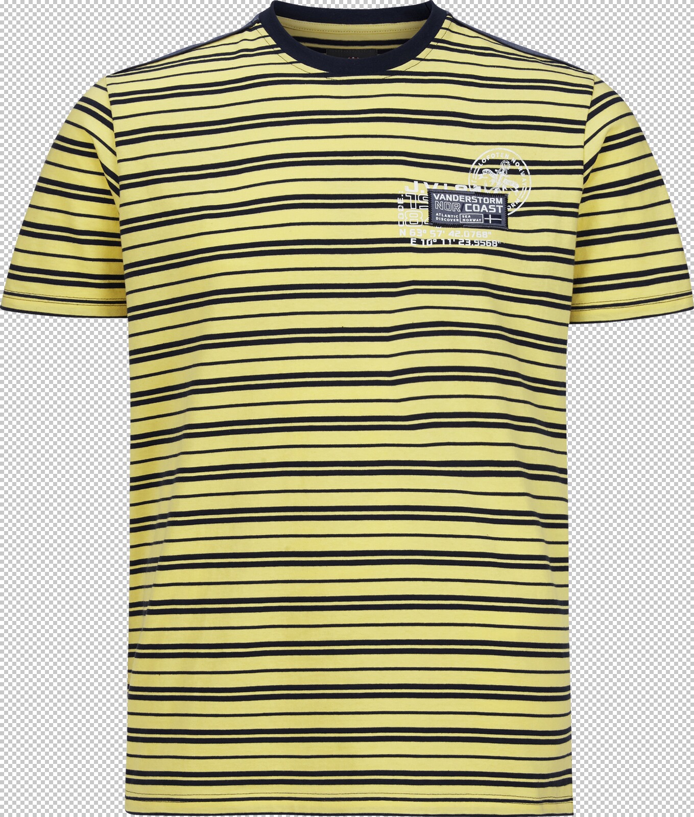 Jan Vanderstorm T-Shirt LINOR gelb gestreift