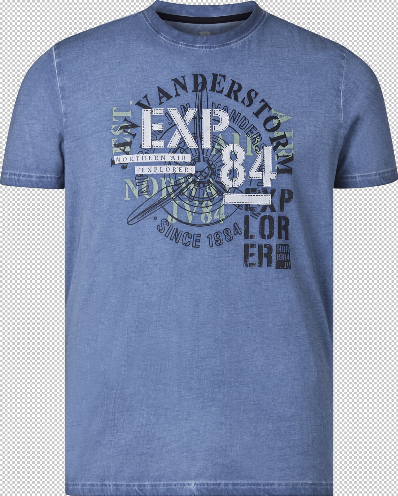 Jan Vanderstorm T-Shirt MATTES blau