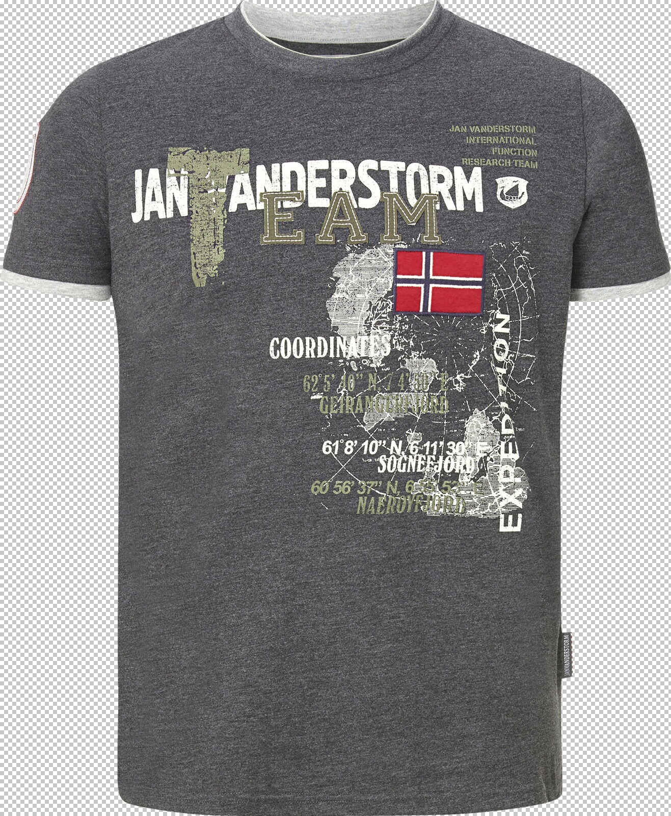 Jan Vanderstorm T-Shirt SÖLVE dunkelgrau