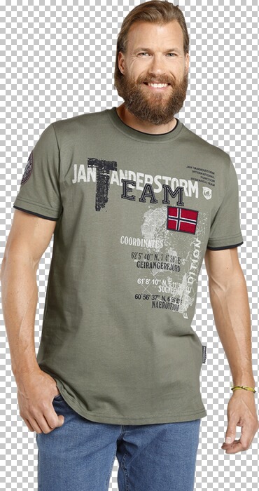 Camiseta Nordger Para Hombre - Verde XXL - Algodón 100% - Estampado Bandera Noruega