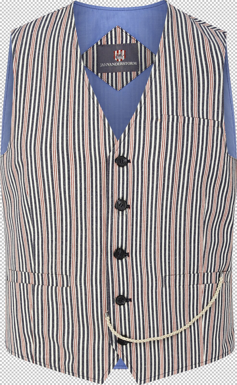 Jan Vanderstorm Weste TORVIND rot gestreift