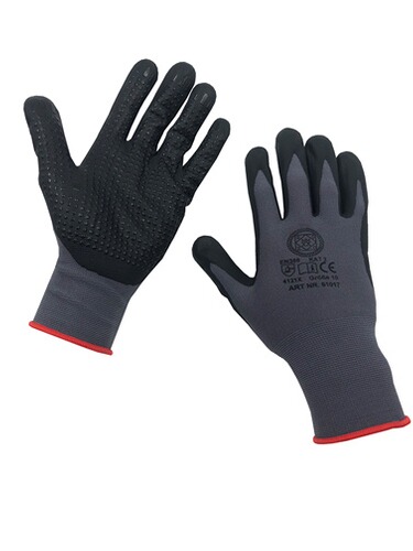Nylon-Handschuh mit Nitrilnoppen-Beschichtung 